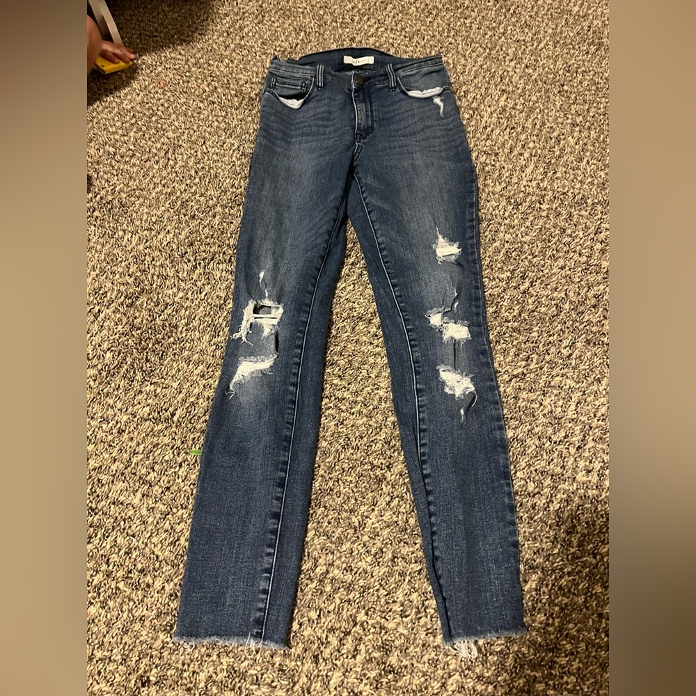 PacSun Blue Skinny Jeans with Distressed Details